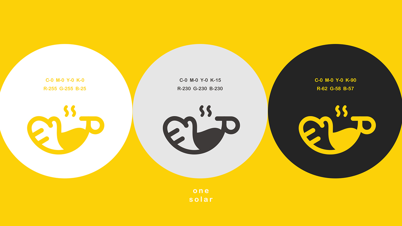 Warm ginger tea identity shown in yellow, black and white variations