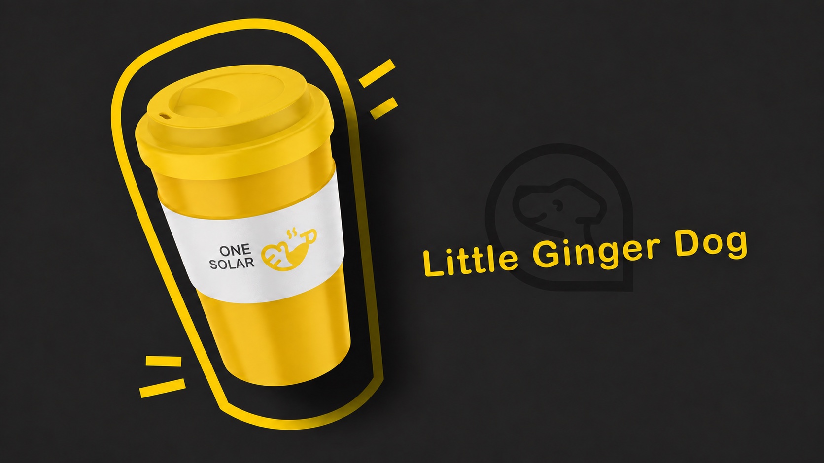 Warm ginger tea character identity applied to takeaway packaging